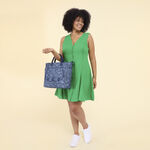 Loungefly Faux Denim Convertible Backpack & Tote Crossbody Bag LFlifestyle1 view 2